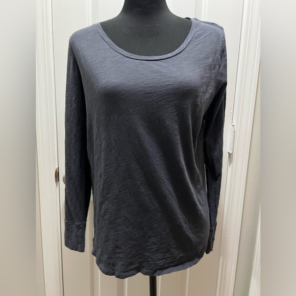 LOFT Tops - LOFT Vintage Soft LS Grey Top Size Large 100% Cotton
